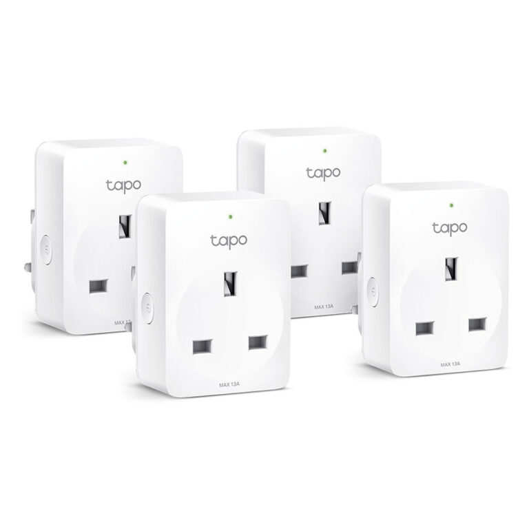TP-Link Tapo Mini Smart Wi-Fi Socket, Energy Monitoring, 4-Pack