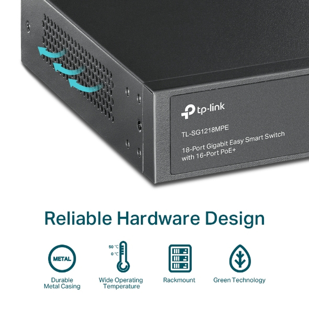 TP-Link 18-Port Gigabit Easy Smart PoE Switch with 16-Port PoE+ - Image 7