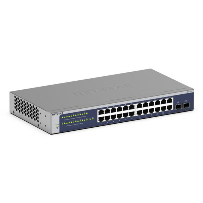 NETGEAR GS724T Managed L2+/L3 Gigabit Ethernet (10/100/1000) 1U Blue, Grey