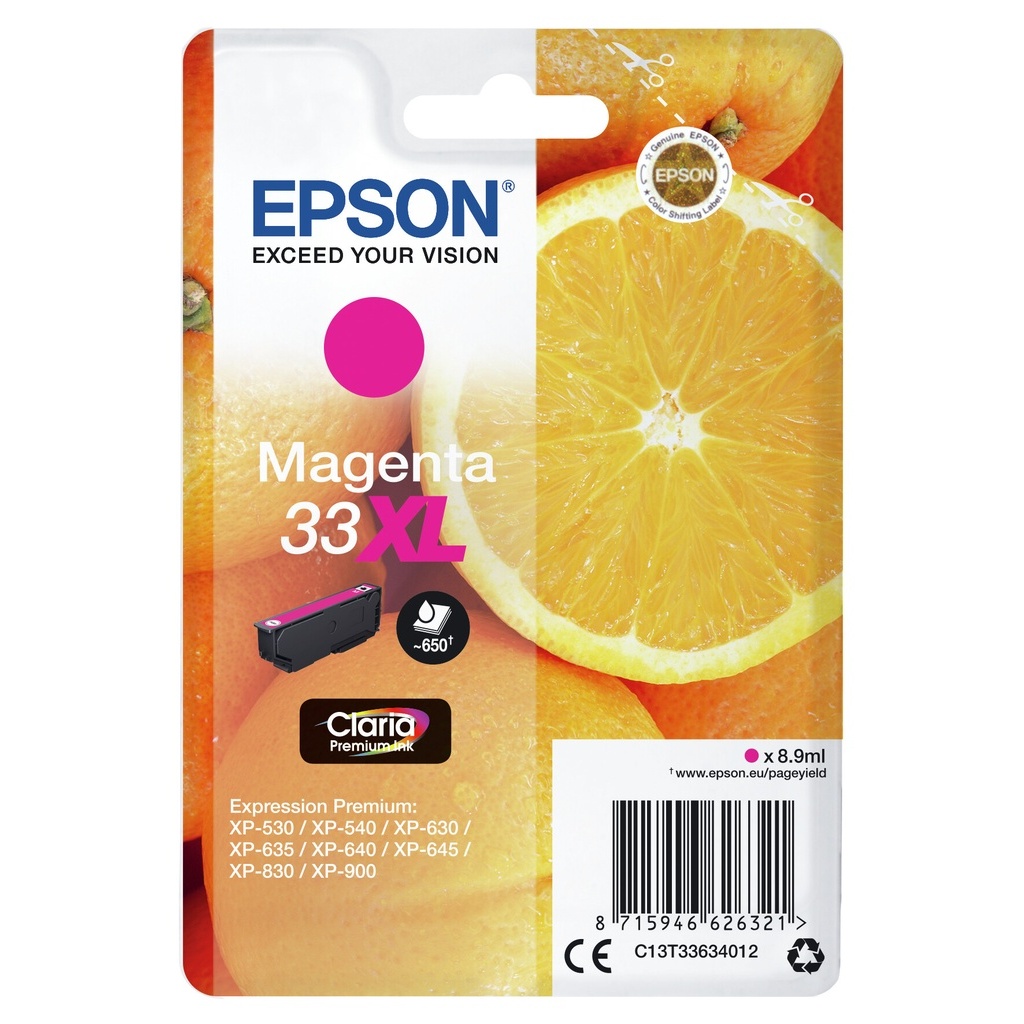 Epson Oranges 33XL Claria Premium Single Magenta Ink - Image 2