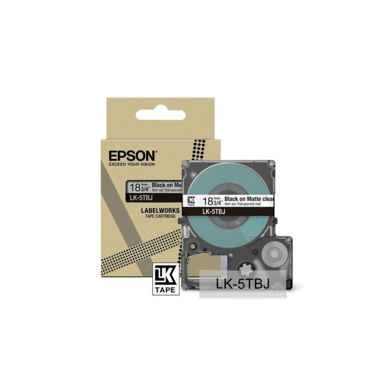 Epson Matte Tape – Clear/Black 18mm(8m) – LK-5TBJ