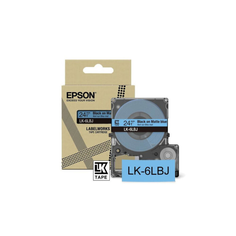Epson Matte Tape – Blue/Black 24mm(8m) – LK-6LBJ