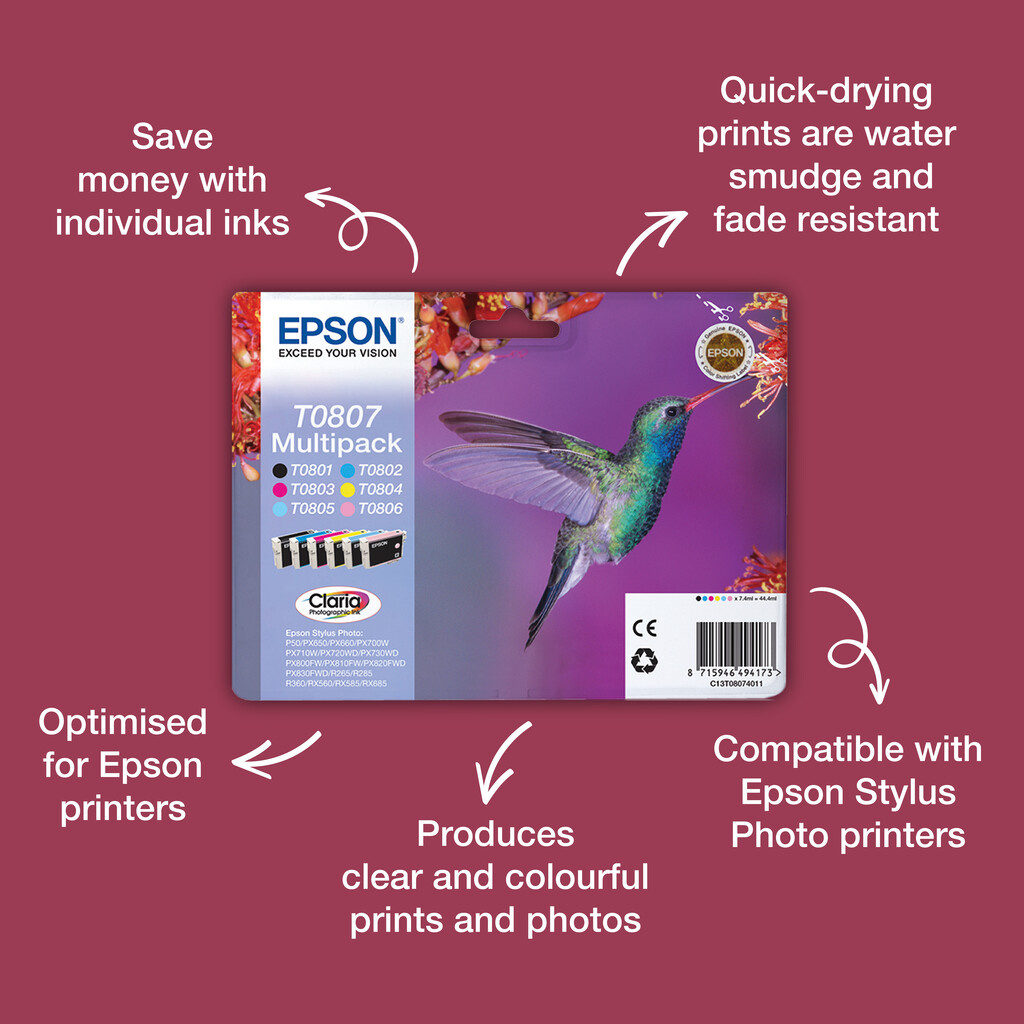 Epson Hummingbird Singlepack Yellow T0804 Claria Photographic Ink - Image 3