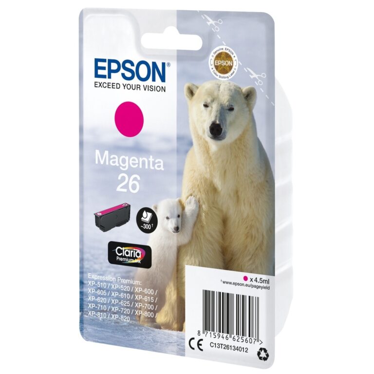 Epson Polar bear 26 Claria Premium Single Magenta Ink