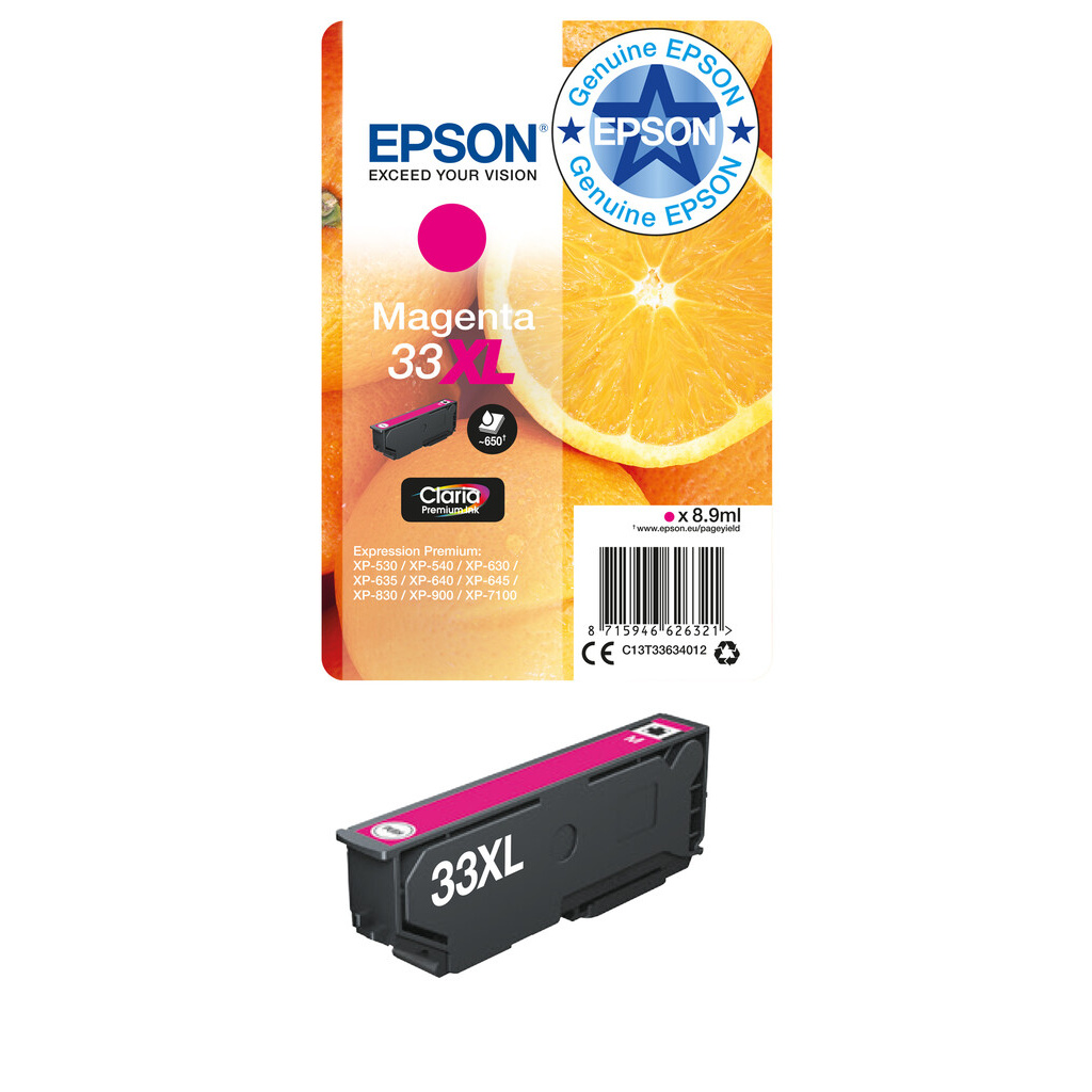 Epson Oranges 33XL Claria Premium Single Magenta Ink - Image 3