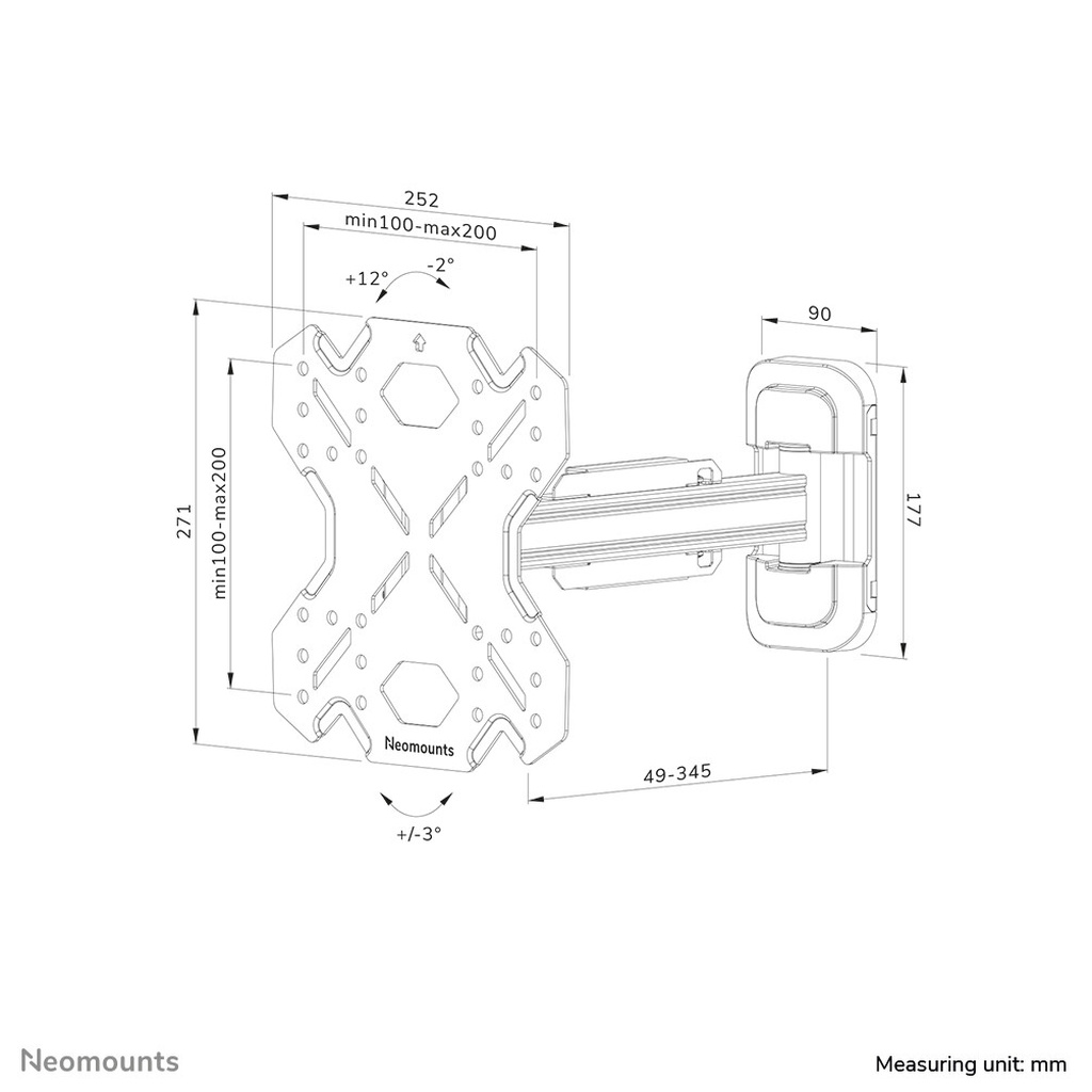 Neomounts WL40S-840BL12 TV mount wall 32-55" - full motion - fast installation - Image 20