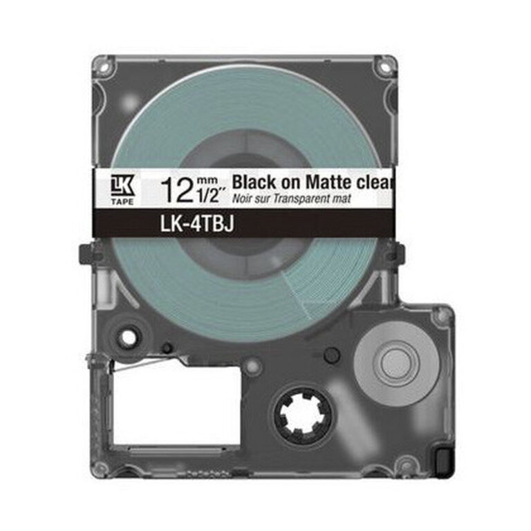 Epson Matte Tape – Clear/Black 12mm(8m) – LK-4TBJ