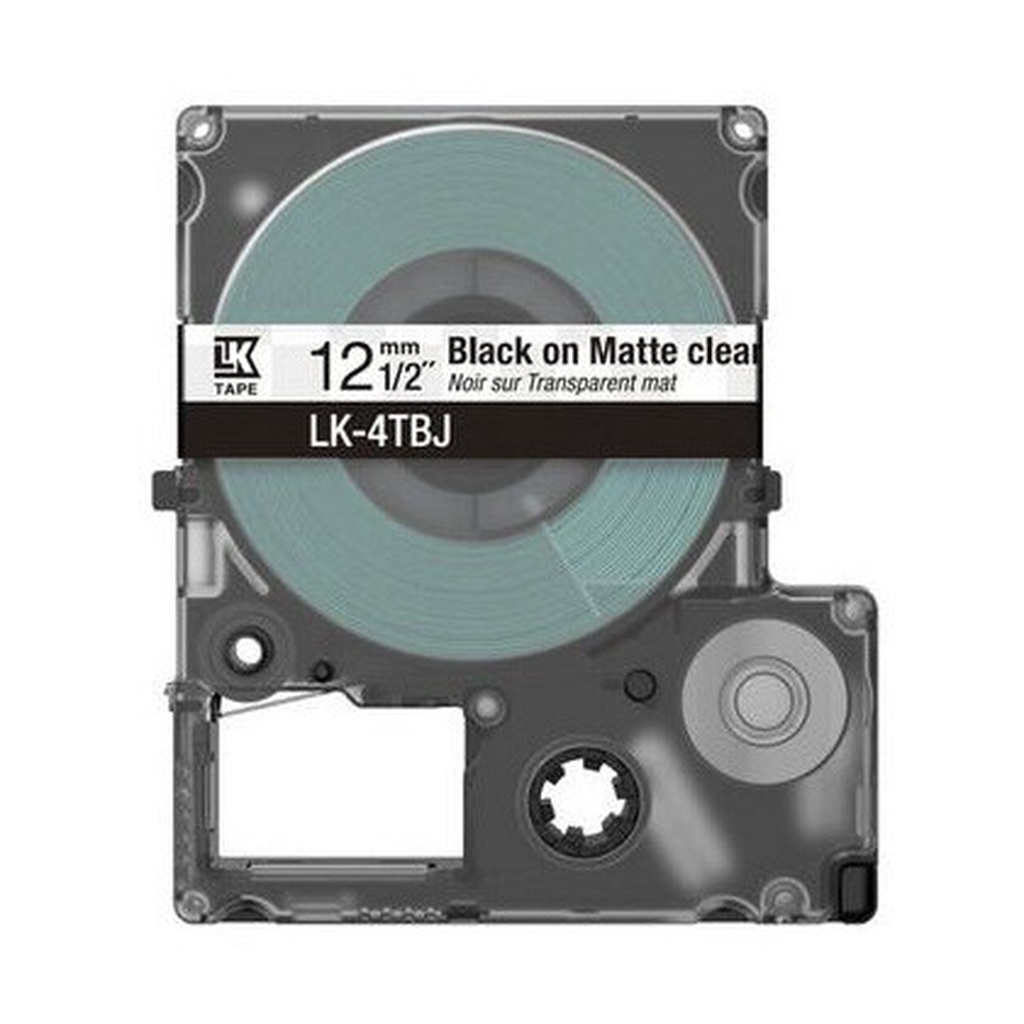 Epson Matte Tape – Clear/Black 12mm(8m) – LK-4TBJ