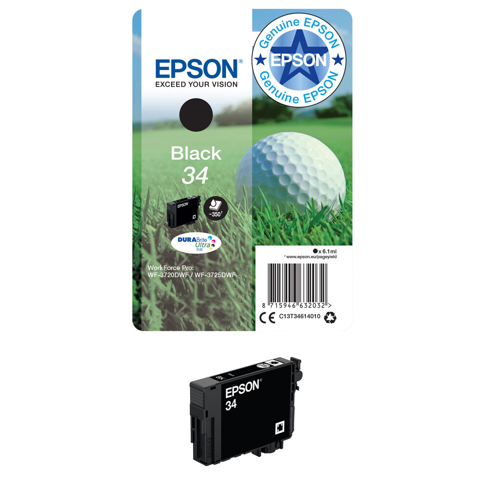 Epson Golf ball 34 DURABrite Ultra Single Black Ink - Image 2