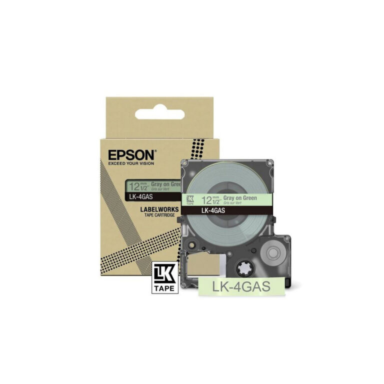 Epson Colour Tape – Green/Grey 12mm(8m) – LK-4GAS