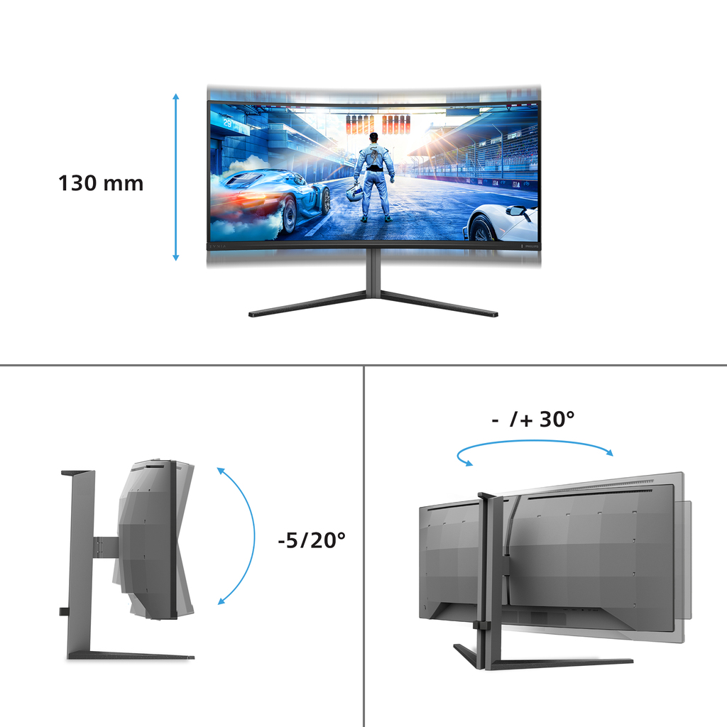 Philips Evnia 6000 34M2C6500/00 computer monitor 86.4 cm (34") 3440 x 1440 pixels Wide Quad HD QD-OLED Grey - Image 8