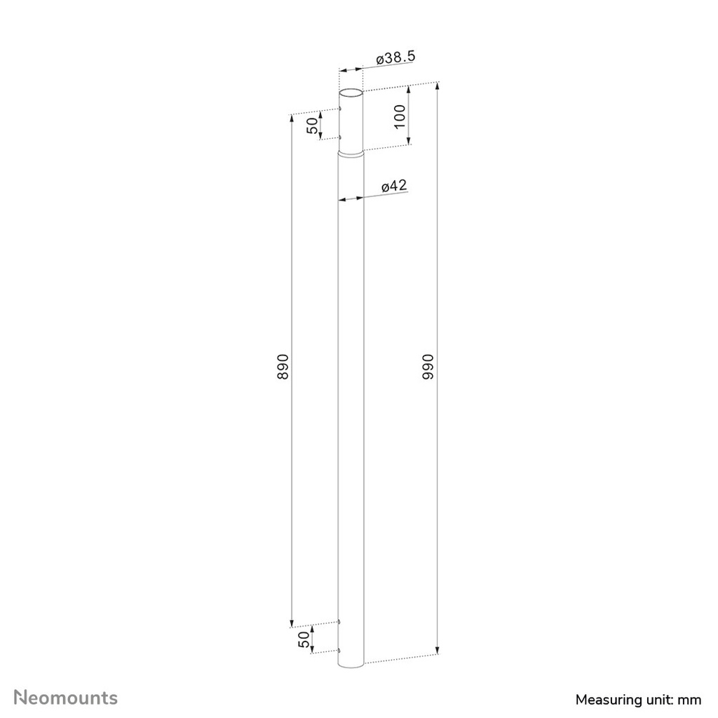 Neomounts ACL25-500BL Extension pole beamer ceiling mount - h 89 cm - Image 11