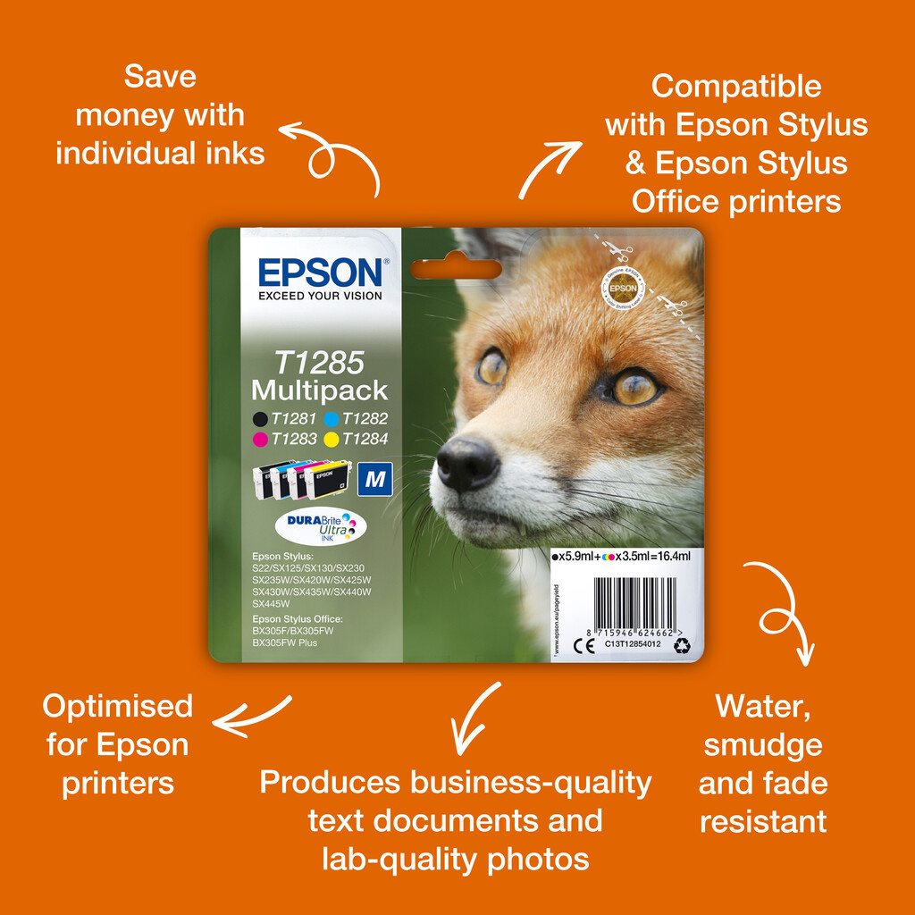 Epson Fox T1285 DURABrite Ultra Multipack 4-colours Ink - Image 3