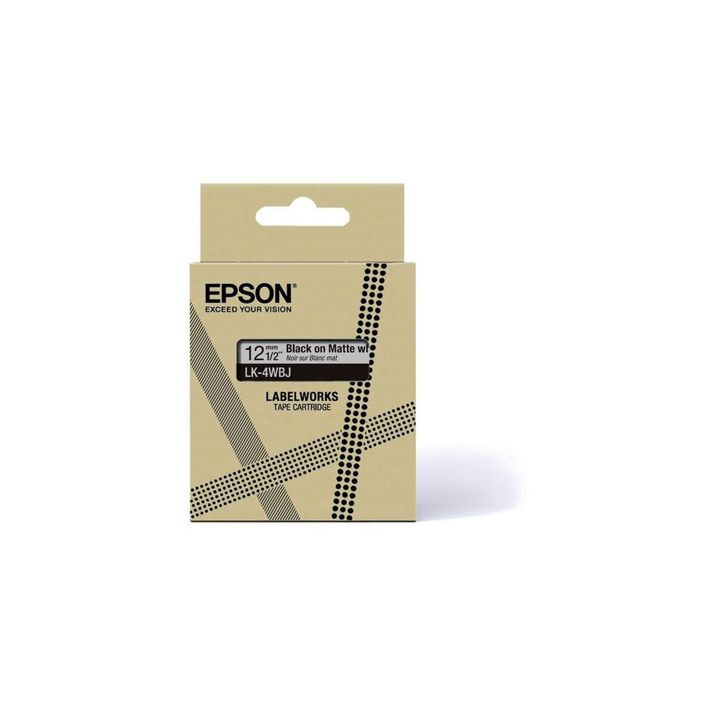 Epson Matte Tape – White/Black 12mm(8m) – LK-4WBJ - Image 3