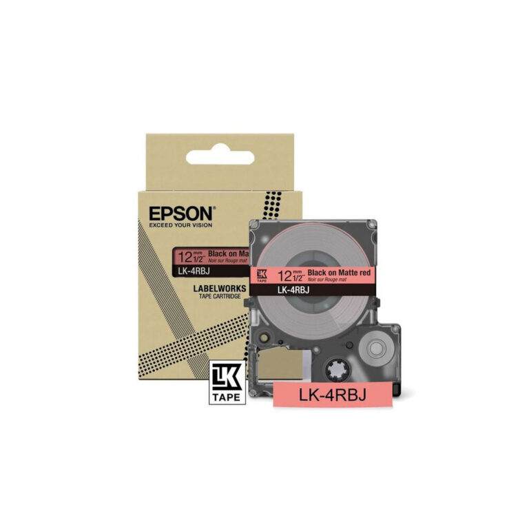 Epson Matte Tape – Red/Black 12mm(8m) – LK-4RBJ