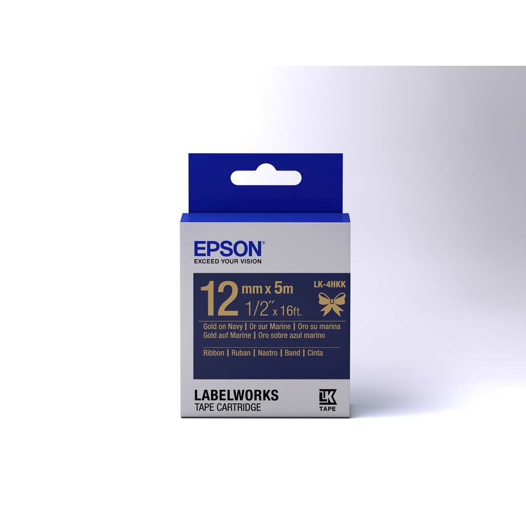 Epson Satin Ribbon – Navy/Gold 12mm(5m) – LK-4HKK - Image 2