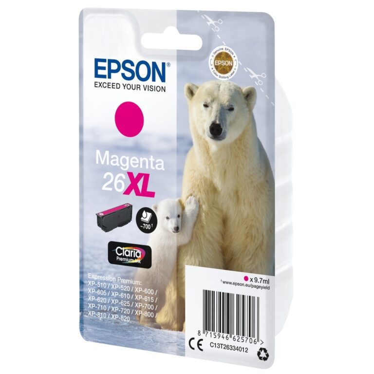 Epson Polar bear 26XL Claria Premium Single Magenta Ink