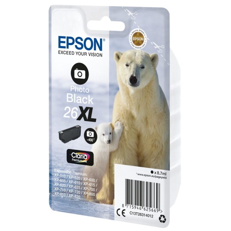 Epson Polar bear 26XL Claria Premium Single Photo Black Ink