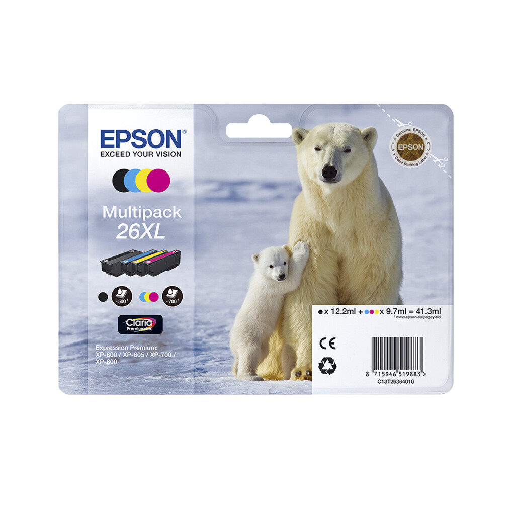 Epson Polar bear 26XL Claria Premium Multipack 4-colours Ink - Image 3