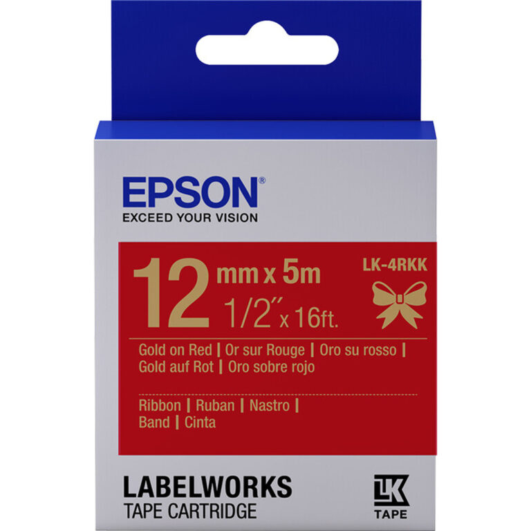 Epson Satin Ribbon – Red/Gold 12mm(5m) – LK-4RKK
