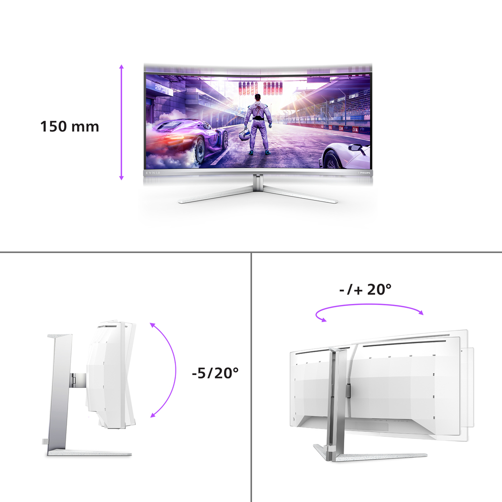 Philips 34M2C8600/00 computer monitor 86.4 cm (34") 3440 x 1440 pixels Wide Quad HD OLED White - Image 14