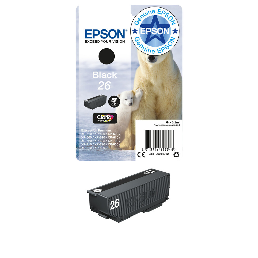 Epson Polar bear 26 Claria Premium Single Black Ink - Image 2