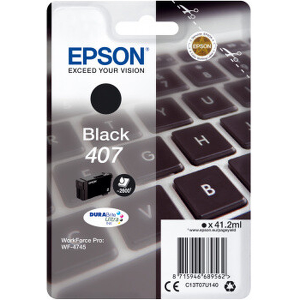 Epson 407L Keyboard DURABrite Ultra Single Black Ink