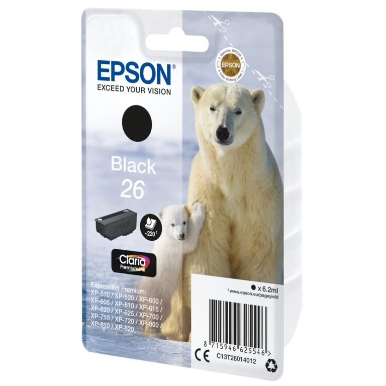 Epson Polar bear 26 Claria Premium Single Black Ink