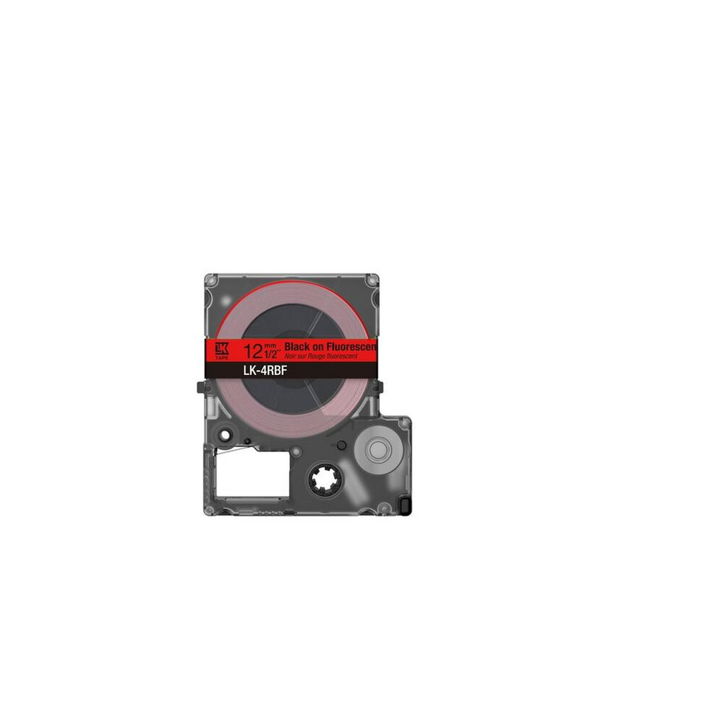 Epson Colour Tape – Fluorescent Red/Black 12mm(5m) – LK-4RBF - Image 2