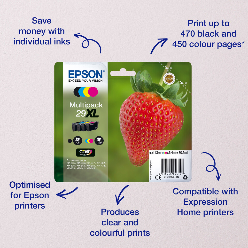 Epson Strawberry Singlepack Cyan 29XL Claria Home Ink - Image 5