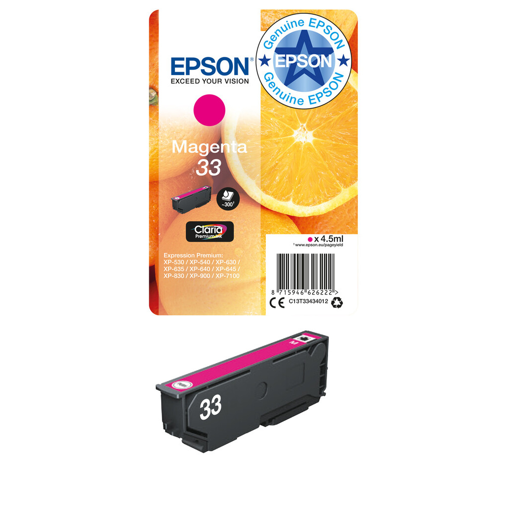 Epson Oranges 33 Claria Premium Single Magenta Ink - Image 3