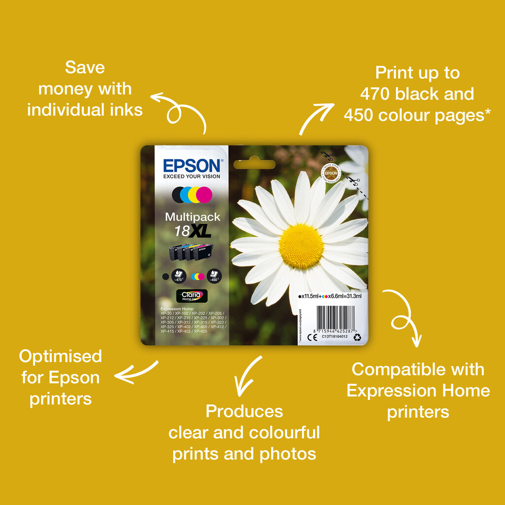 Epson Daisy 18XL Claria Home Single Yellow Ink - Image 10