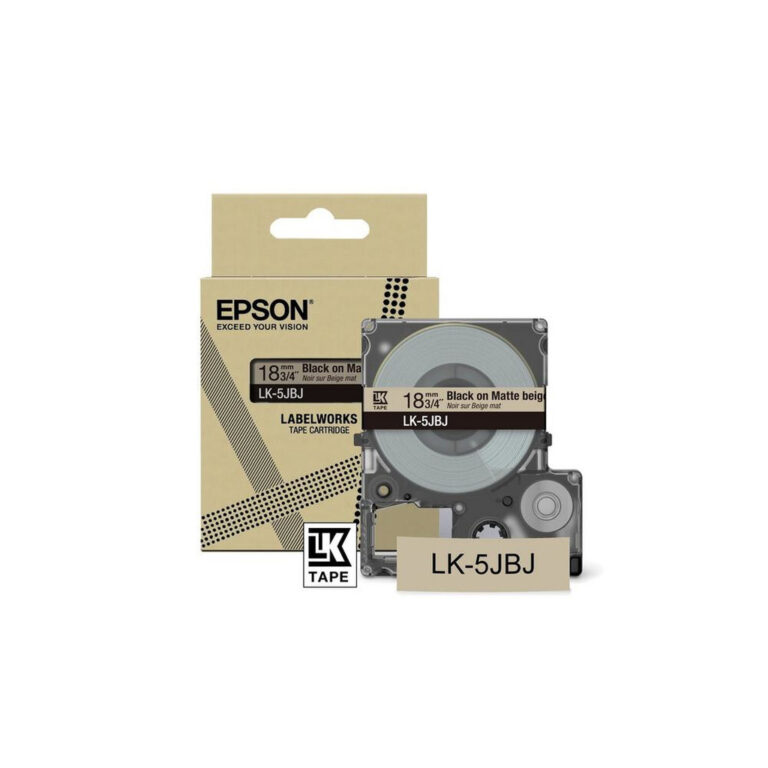 Epson Matte Tape – Beige/Black 18mm(8m) – LK-5JBJ