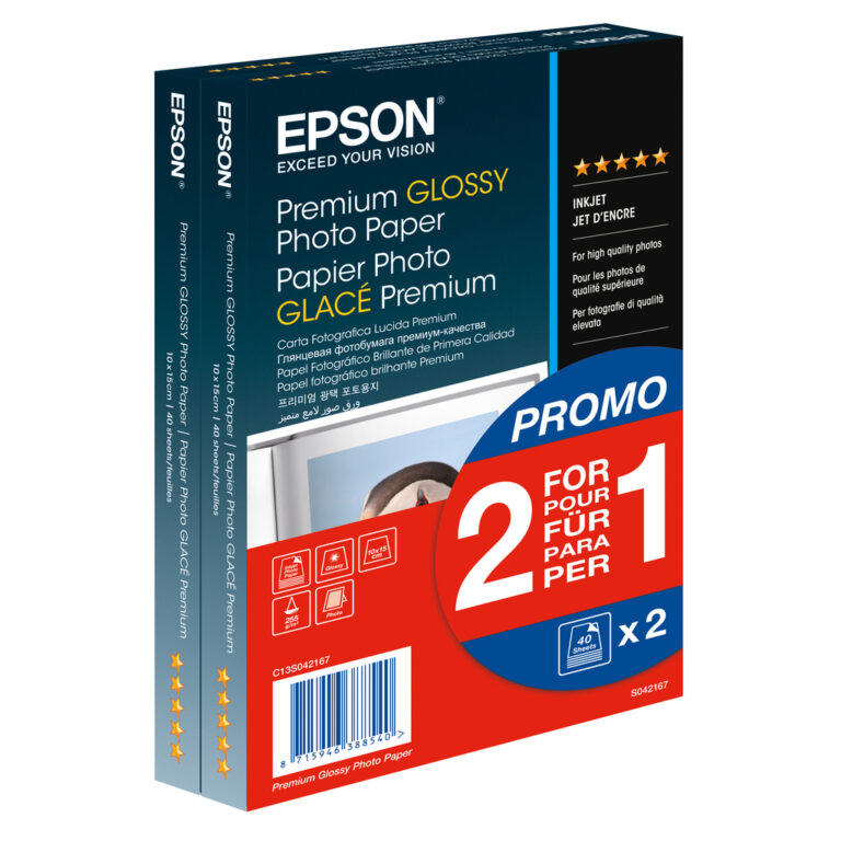 Epson Premium Glossy Photo Paper (100 x 150mm), 255gsm, 80 sheets