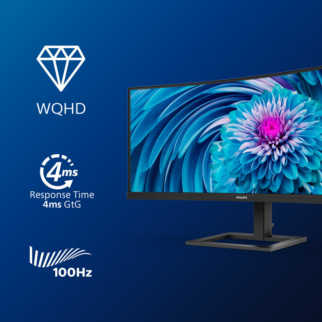 Philips E Line 346E2CUAE/00 computer monitor 86.4 cm (34") 3440 x 1440 pixels Wide Quad HD+ LCD Black - Image 7