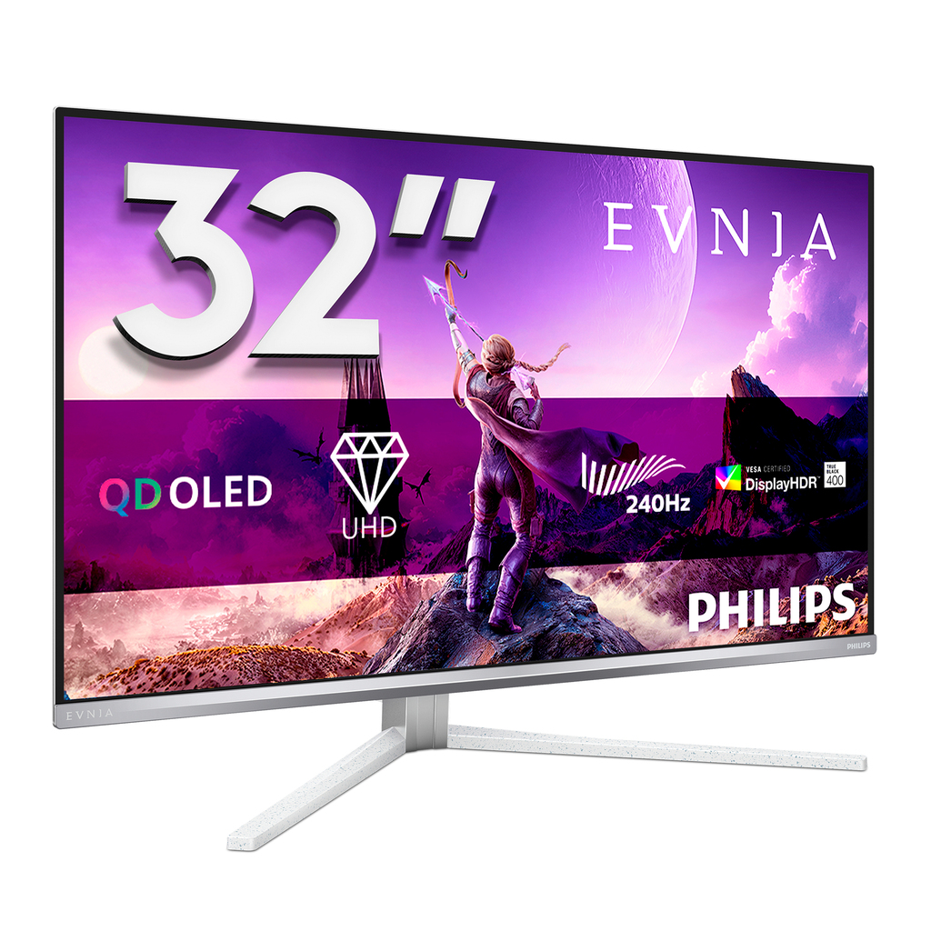 Philips Evnia 8000 32M2N8900/00 computer monitor 80 cm (31.5") 3840 x 2160 pixels 4K Ultra HD QD-OLED White