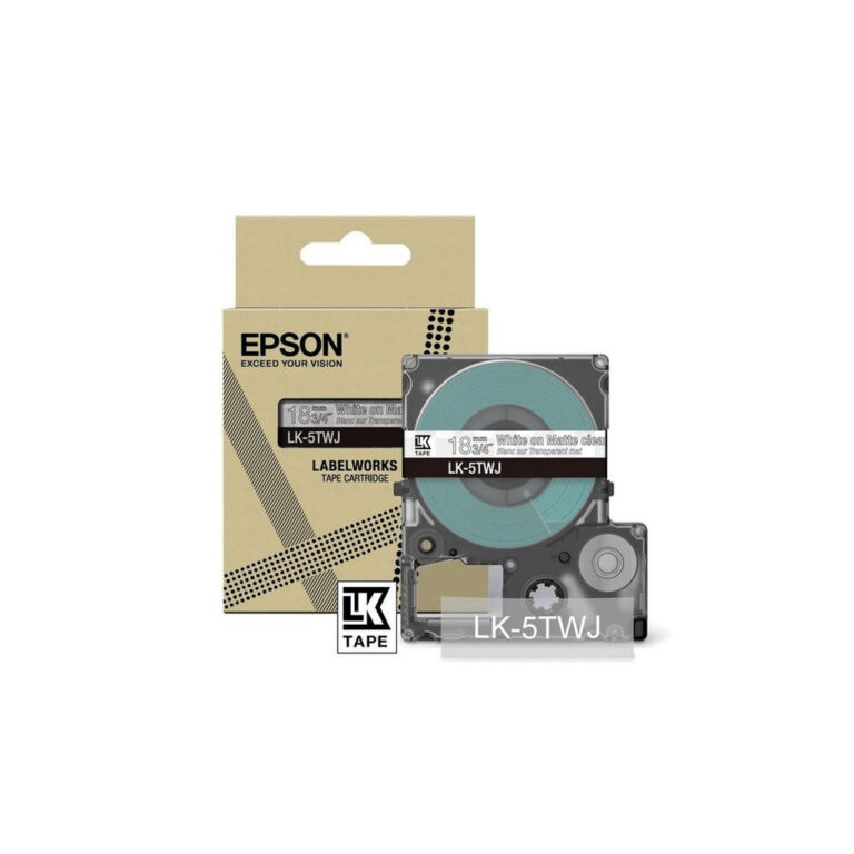 Epson Matte Tape – Clear/White 18mm(8m) – LK-5TWJ