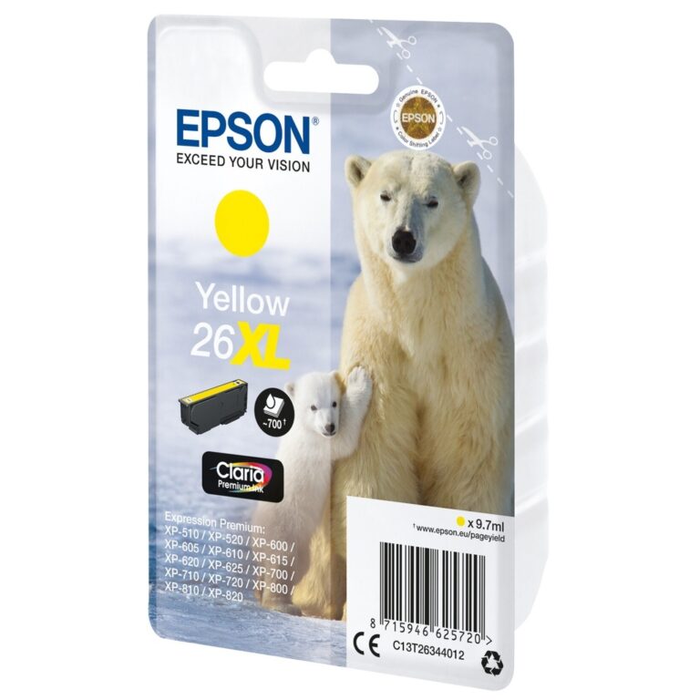 Epson Polar bear 26XL Claria Premium Single Yellow Ink