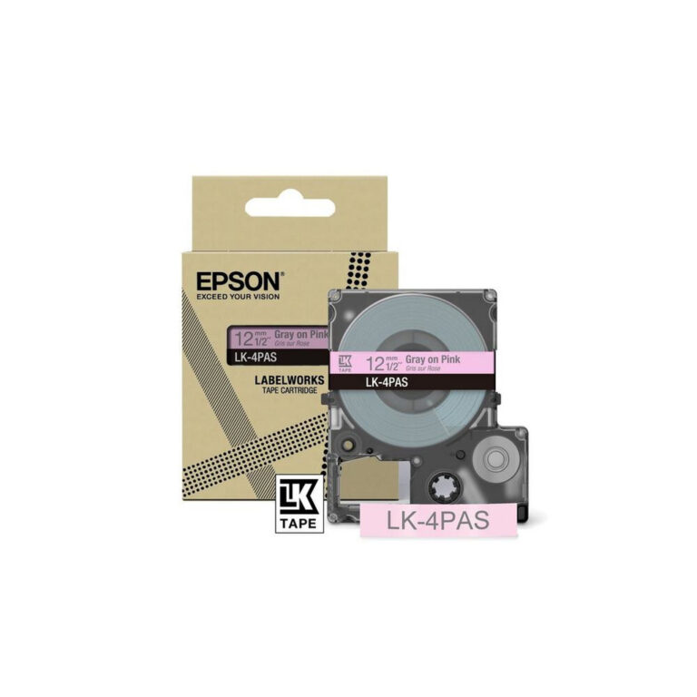 Epson Colour Tape – Pink/Grey 12mm(8m) – LK-4PAS