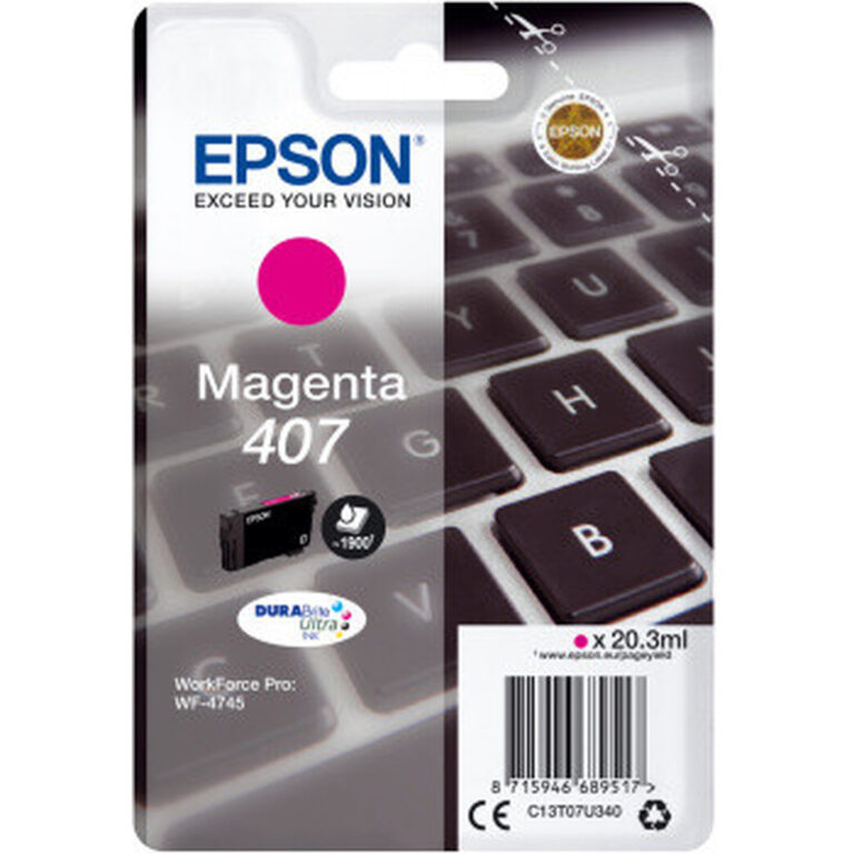 Epson 407L Keyboard DURABrite Ultra Single Magenta Ink