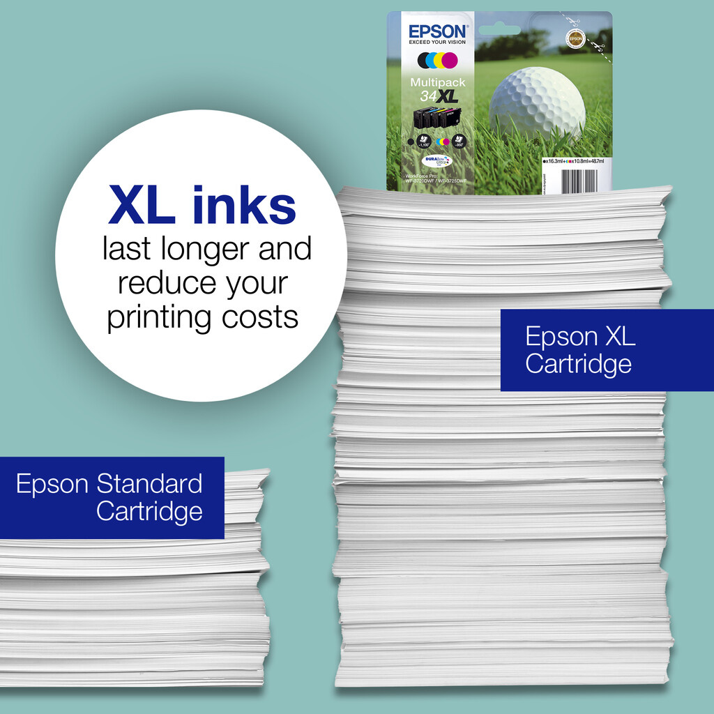 Epson Golf ball 34XL DURABrite Ultra Single Cyan Ink - Image 6