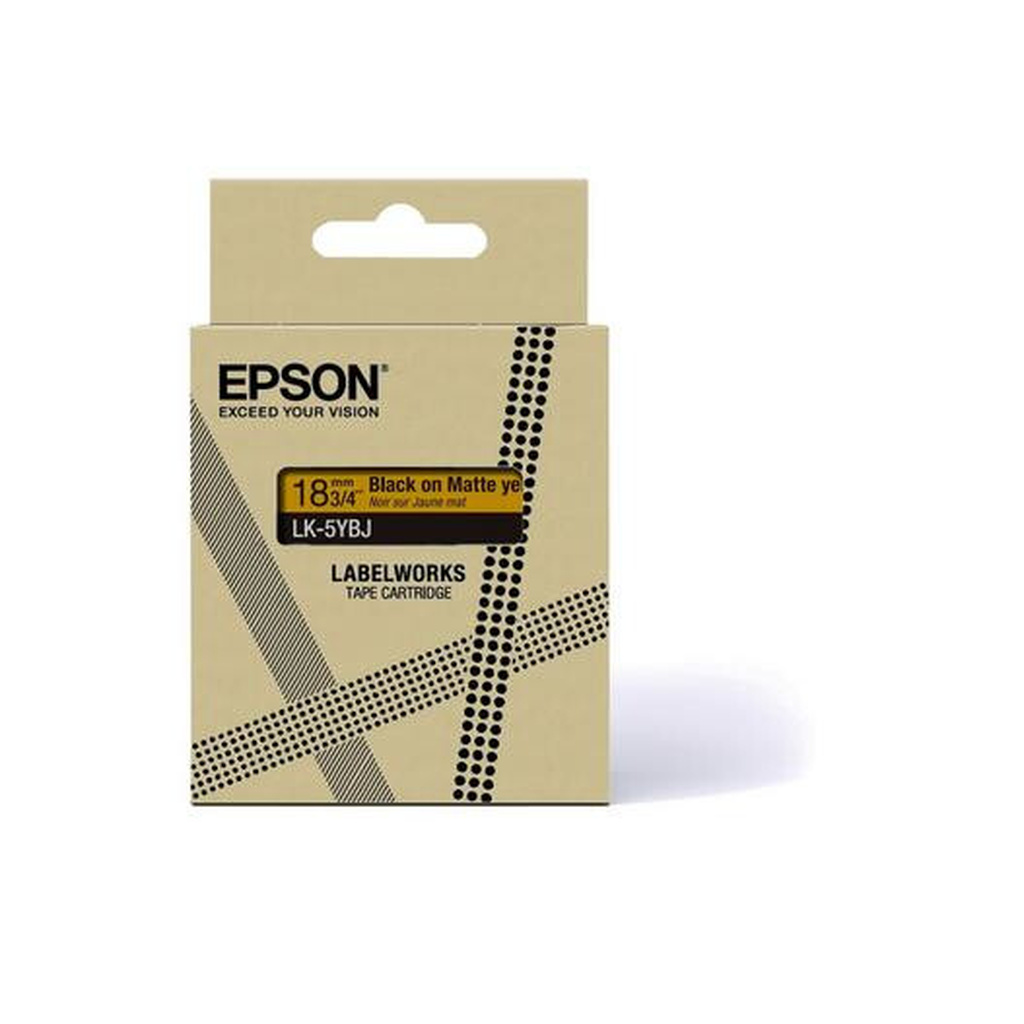 Epson Matte Tape – Yellow/Black 18mm(8m) – LK-5YBJ - Image 2
