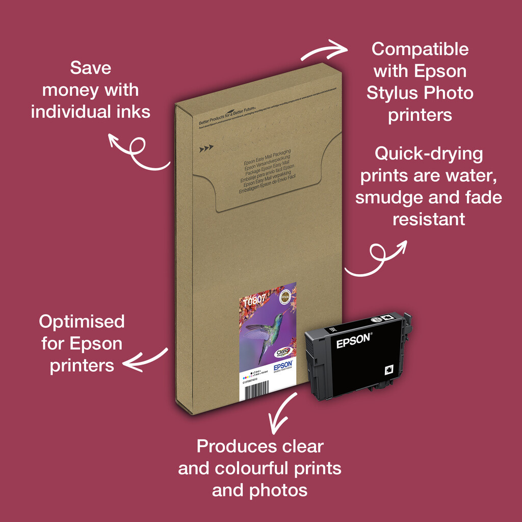 Epson Hummingbird Multipack 6-colours T0807 EasyMail - Image 6