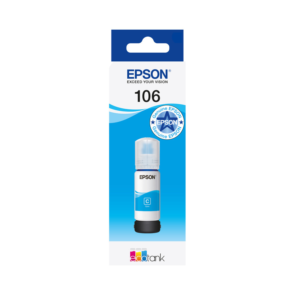 Epson 106 EcoTank Cyan Ink Bottle - Image 3