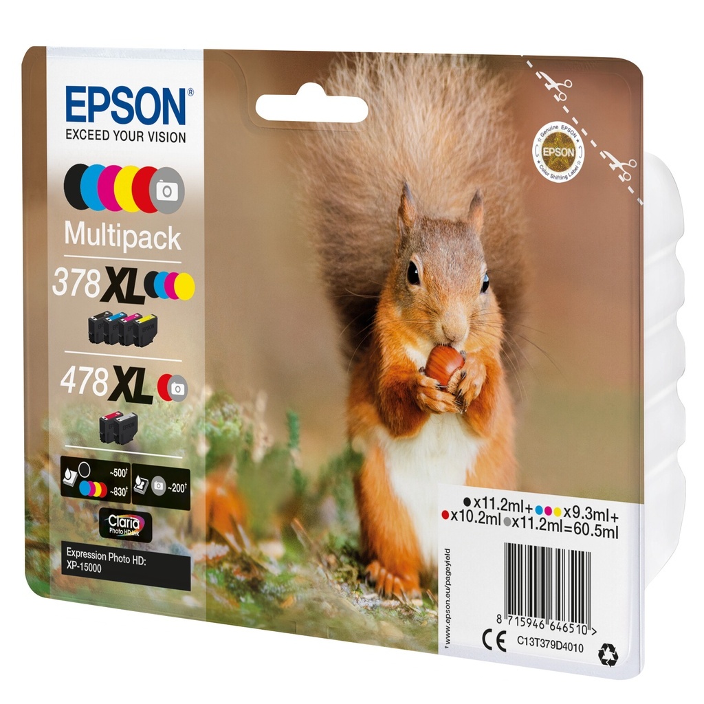 Epson Squirrel 378XL / 478XL Claria Photo HD Multipack 6-colours Ink - Image 2