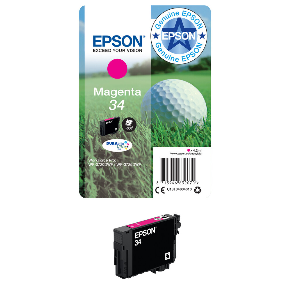 Epson Golf ball 34 DURABrite Ultra Single Magenta Ink - Image 2