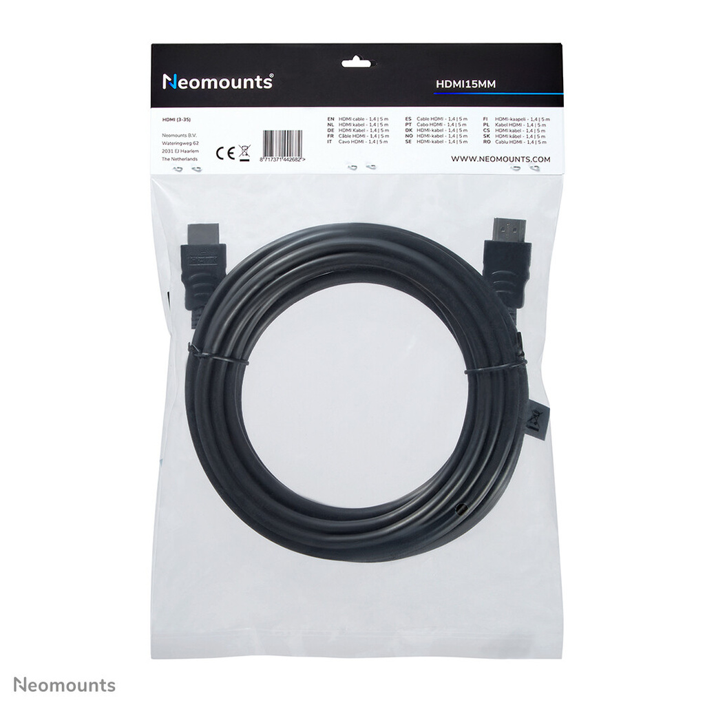 Neomounts HDMI15MM HDMI cable - 5 metres - Image 4
