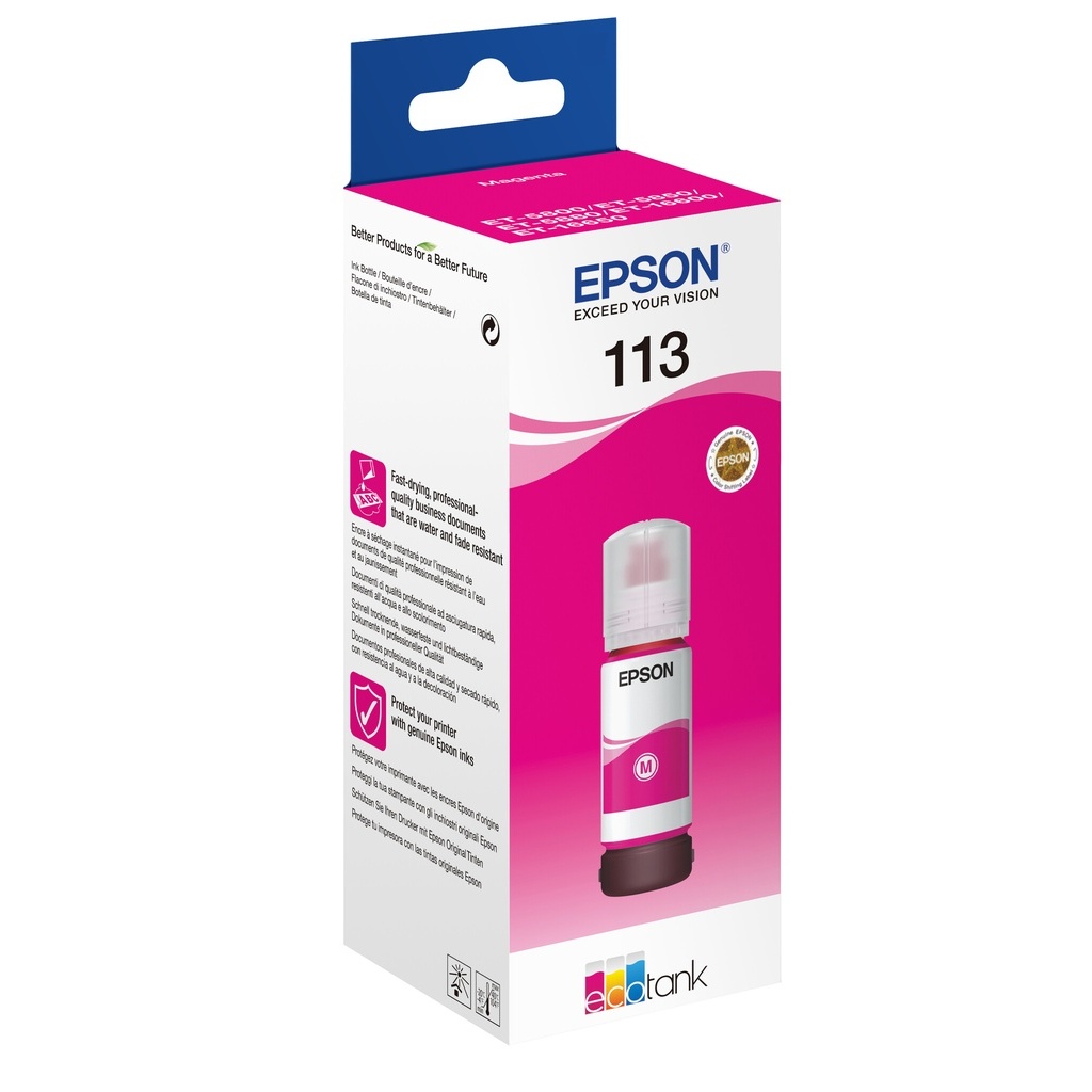 Epson 113 EcoTank Pigment Magenta ink bottle - Image 2