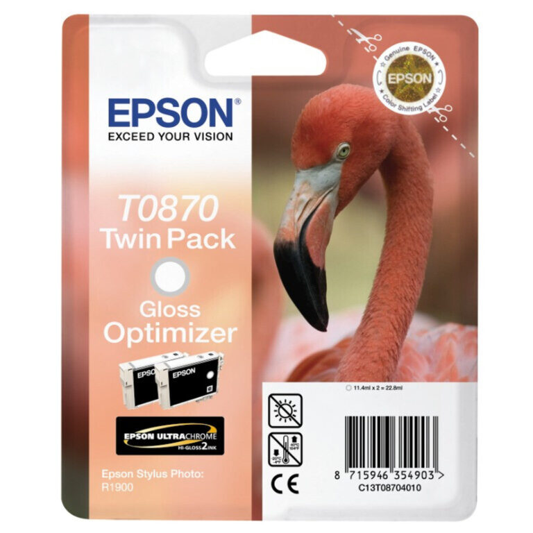 Epson Flamingo Twinpack Gloss Optimizer T0870 Ultra Gloss High-Gloss 2