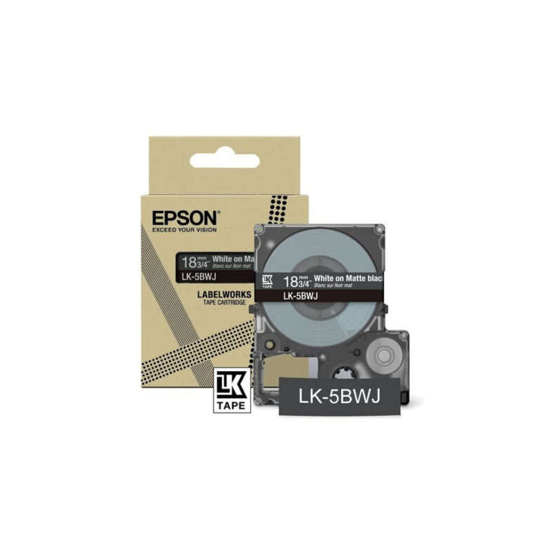 Epson Matte Tape – Black/White 18mm(8m) – LK-5BWJ